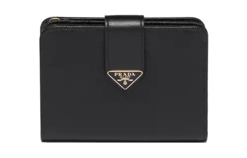 PRADA Saffiano Leather Wallet Small Women's Black