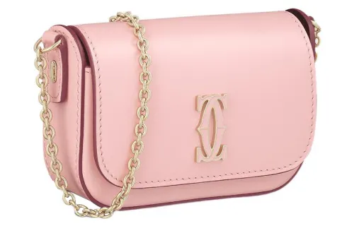 CARTIER Calfskin Crossbody Bag, Shoulder Bag Extra Small Women's Pink