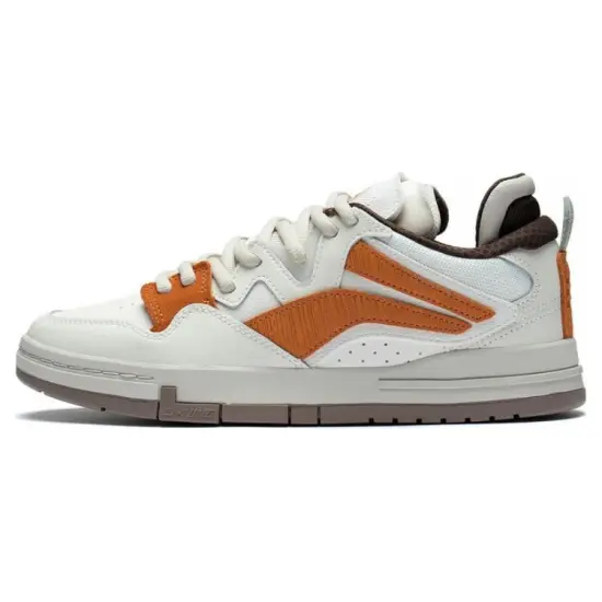 LINING Wei Wu PRO Skateboard Shoes Men Low-Top White Orange