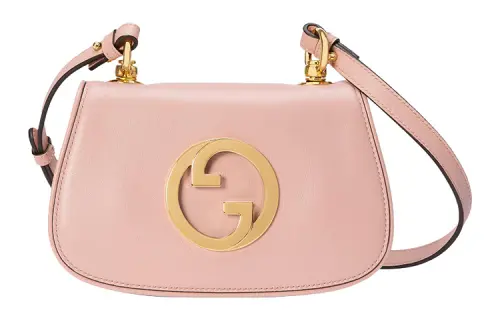 GUCCI Blondie Leather Handbag, Shoulder Bag, Crossbody Bag Mini Women's Light Pink