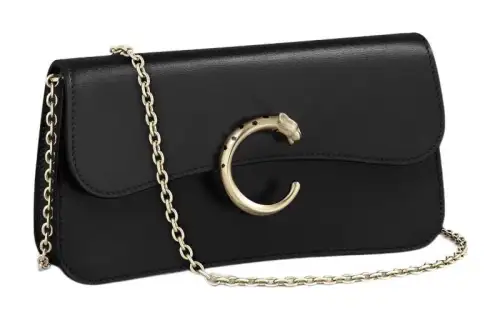 CARTIER Calfskin Crossbody Bag, Shoulder Bag Women's Black