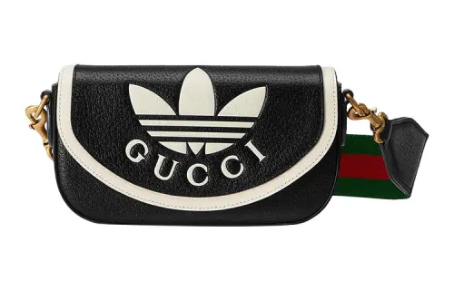 GUCCI X Adidas Mini Leather Crossbody Bag Black