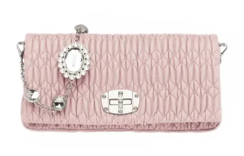 MIU MIU Soft Sheep Leather Handheld Crossbody Bag, Shoulder Bag Women's Water Lily Pink