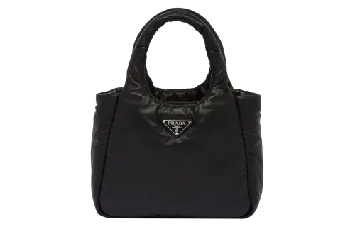 PRADA Soft Sheep Leather Tote Bag, Shopping Bag, Handbag Women's Black
