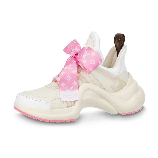 LOUIS VUITTON Archlight 1.0 Sneakers 'Beige With Pink Monogram Ribbon' Women's