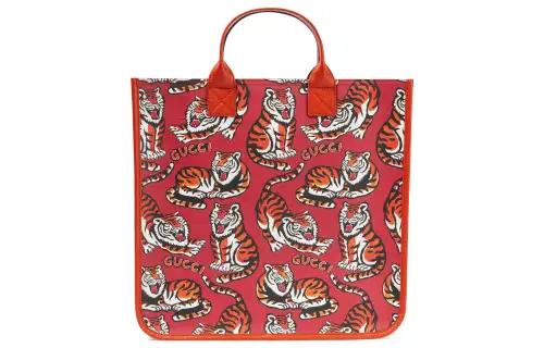 GUCCI Canvas Tote Bag, Shopping Bag, Handbag Kids' Red