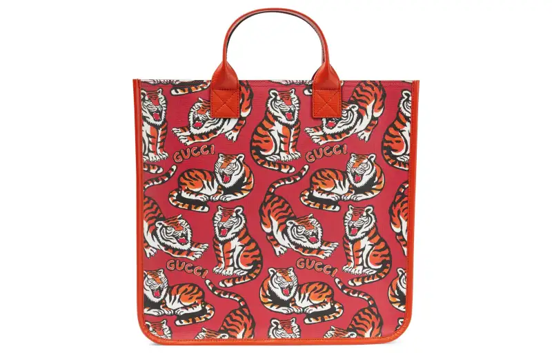 GUCCI Canvas Tote Bag, Shopping Bag, Handbag Kids' Red