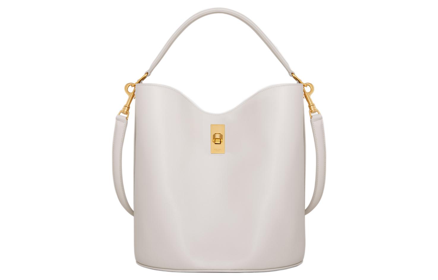 CELINE Celine, removable straps, leather white one-shoulder bag