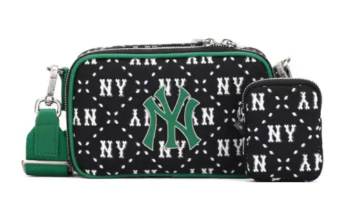 MLB Polyester With Artificial Leather Camera Bag, Shoulder Bag, Crossbody Bag Regular Women's Black