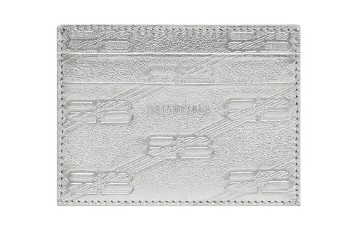 Balenciaga Cow Leather Wallet, Coin Purse, Card Holder Regular Unisex Silver