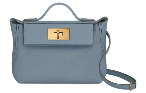 HERMES 24/24 Evercolor & Swift Calfskin Handbag, Shoulder Bag, Fanny Pack, Crossbody Bag Mini Women's Linen Blue