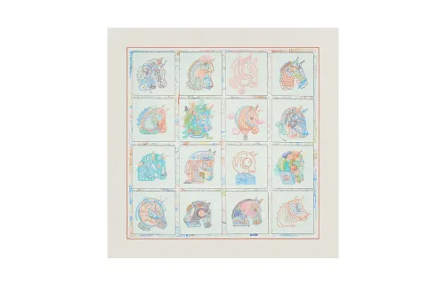 HERMES Chevaloscope Scarves Women's Green
