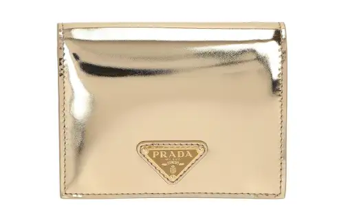 PRADA Calfskin Wallet Women's Platinum