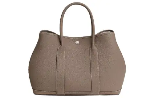 HERMES Garden Party Negonda Calfskin Handbag 36 Women's 18 Etoupe Elephant Gray