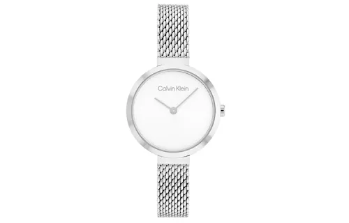 CALVIN KLEIN Eternal Collection Wrist Watches Quartz Movement Stainless Steel Strap 28mm White Dial Women's Watch