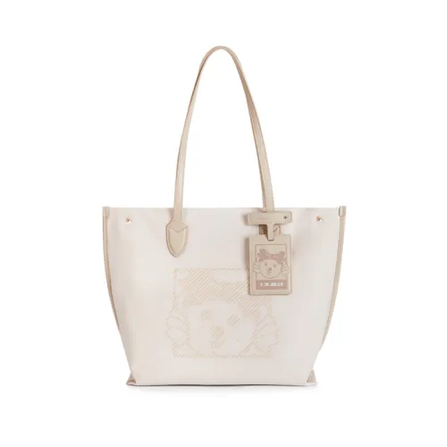 Teenie Weenie Fabric Commute Bag, Tote Bag, Shopping Bag, Shoulder Bag Women's Warm White/Frost Apricot