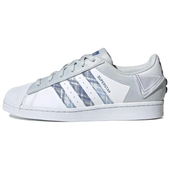 Adidas Originals Superstar Series Skateboard Shoes Women's Low-top White/gray/blue