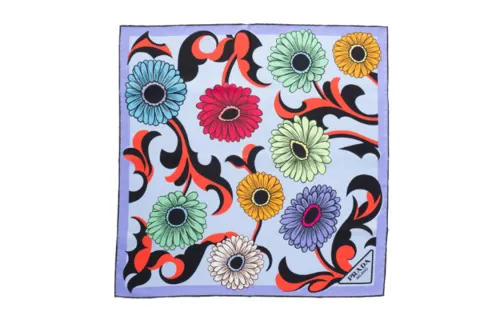 floral-print twill scarf