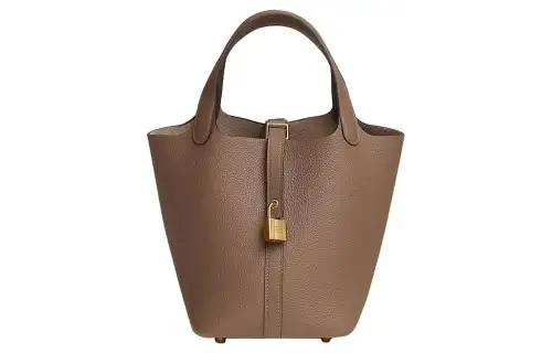 HERMES Picotin Lock Maurice Bullock Leather Basket Bag, Bucket Bag, Handbag 18 Women's D0 Beige Weimar Dog Beige