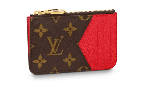 LOUIS VUITTON Canvas Card Holder Regular Women's Red/Brown