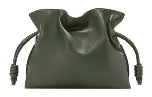 LOEWE Calfskin One Shoulder Crossbody Clutch Mini Women's Khaki Green