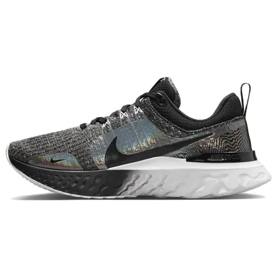 Nike Women's React Infinity Run Flyknit 3 Premium 'Black Zebra Iridescent'