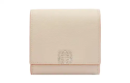 LOEWE Anagram Pebble Texture Calfskin Wallet Women's Pink
