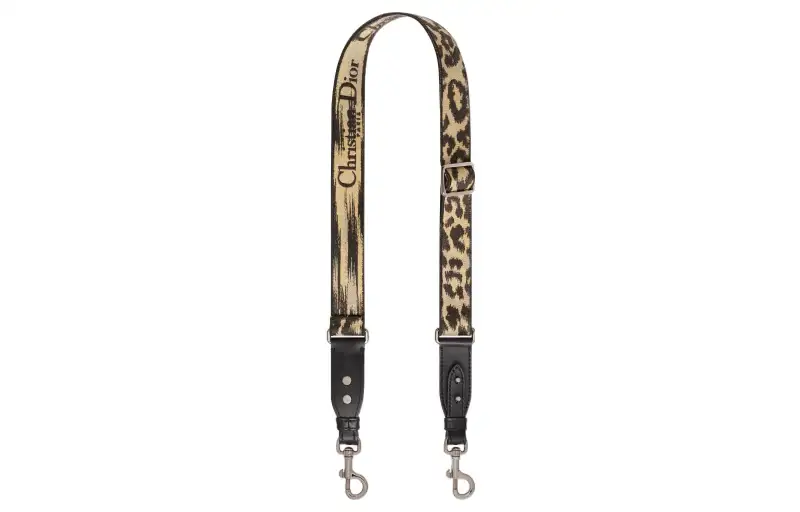 DIOR Embroidery Calfskin Bag Straps Women's Brown