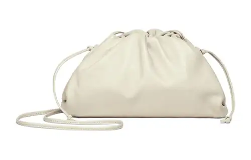 Bottega Veneta Cow Leather Shoulder Bag, Crossbody Bag Mini Women's Cloud Mist White