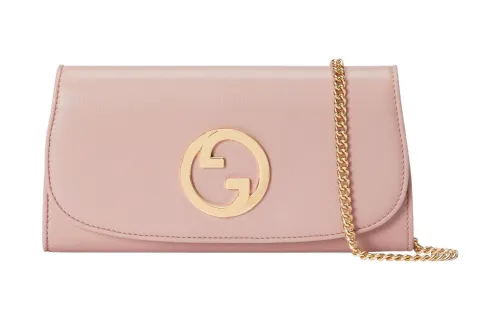 GUCCI Blondie Leather Shoulder Bag, Crossbody Bag, Wallet Women's Light Pink