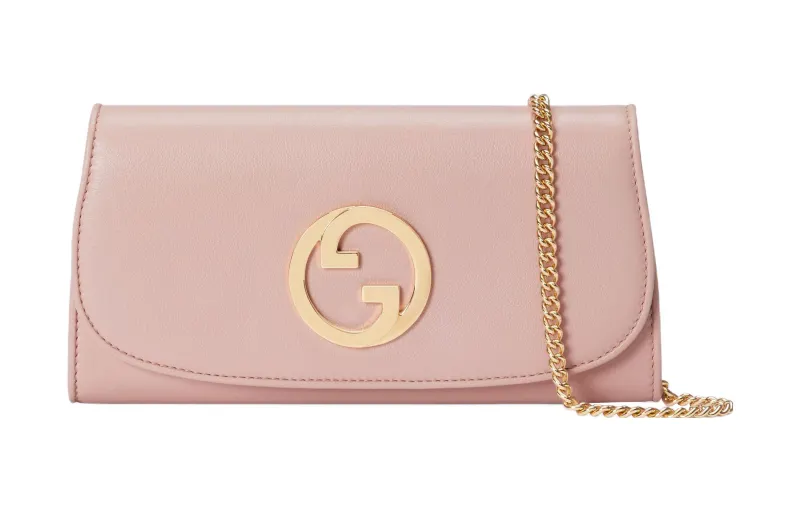 GUCCI Blondie Leather Shoulder Bag, Crossbody Bag, Wallet Women's Light Pink