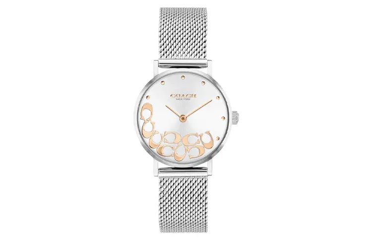 COACH PERRY Wrist Watches Quartz Movement Stainless Steel Watchband 28mm Silver Dial Women's Watch Waterproof