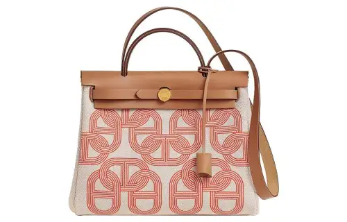 HERMES Herbag Zip H Plume Canvas With Leather Shoulder Bag, Crossbody Bag, Handbag 31 Unisex