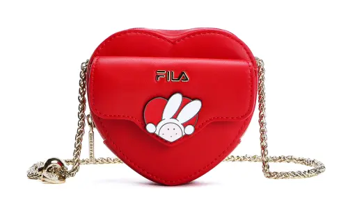FILA Polyurethane Shoulder Bag, Crossbody Bag Regular Women's Red