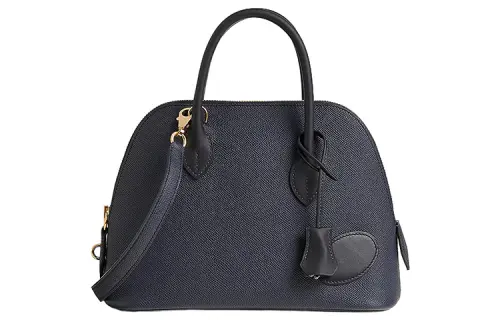 HERMES Bolide Epsom Leather With Swift And Hunter Cow Leather Bowling Bag, Handbag Women's Indigo