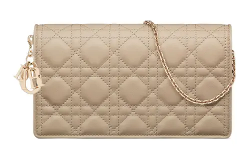 DIOR Lady Dior Sheepskin Shoulder Bag, Crossbody Bag, Clutch Regular Women's Sand