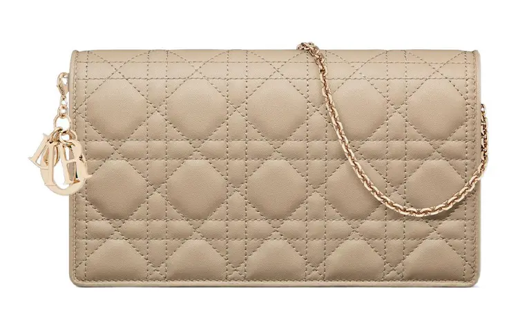 DIOR Lady Dior Sheepskin Shoulder Bag, Crossbody Bag, Clutch Regular Women's Sand