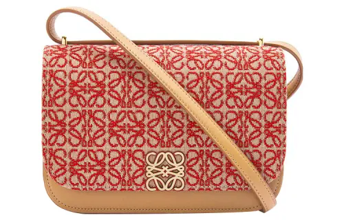 LOEWE Goya Fabric With Calfskin Crossbody Bag, Shoulder Bag Women's