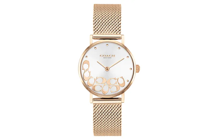 COACH PERRY Wrist Watches Quartz Movement Stainless Steel Watchband 28mm White Dial Women's Watch 30m Water Resistant