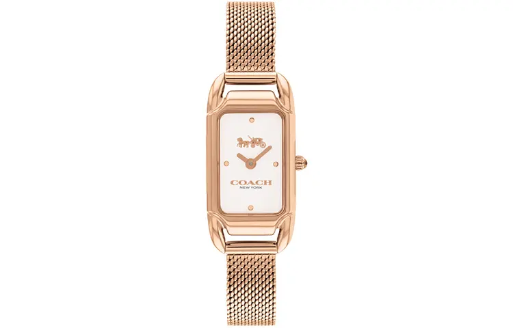 COACH Cadie Wrist Watches Quartz Movement Stainless Steel Strap Mother of Pearl Color Watch Dial Women's Watch