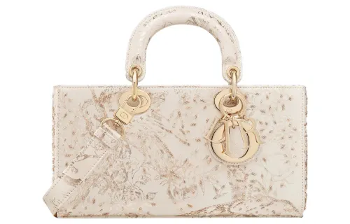 DIOR Lady D Joy Calfskin Handbag, Shoulder Bag, Crossbody Bag, Handbag Medium Women's White