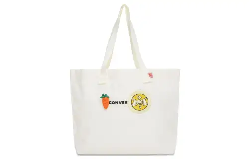 Converse Polyester Tote Bag, Shopping Bag, Shoulder Bag, Handbag Unisex White