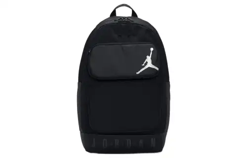 Jordan Polyester Backpack Dual Strap Bag Large Unisex Black
