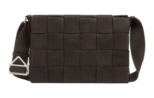 Bottega Veneta Webbing Fabric Crossbody Bag Men's Dark Chocolate