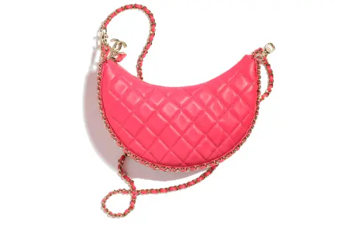 CHANEL Lambskin Hobo Bag, Crossbody Bag, Shoulder Bag Women's Rose Pink