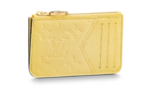 LOUIS VUITTON Cow Leather Coin Purse, Card Holder Women's Yellow