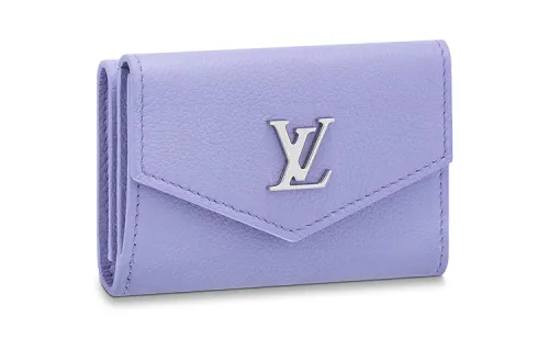 LOUIS VUITTON Grain Calfskin Wallet Mini Women's Purple