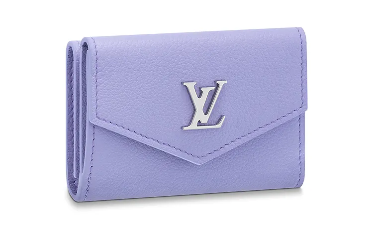 LOUIS VUITTON Grain Calfskin Wallet Mini Women's Purple