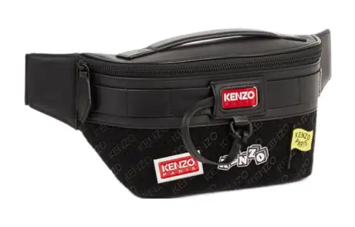KENZO Jungle Leather One Shoulder Crossbody Fanny Pack Regular Women's Black
