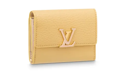 LOUIS VUITTON Capucines Cow Leather Capson Wallet Extra Small Women's Yellow